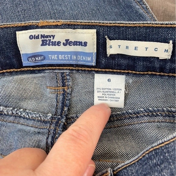 Old Navy Blue Jeans Button Fly Women’s Size 6 Stretch Cotton Blend Blue Denim - Picture 5 of 5